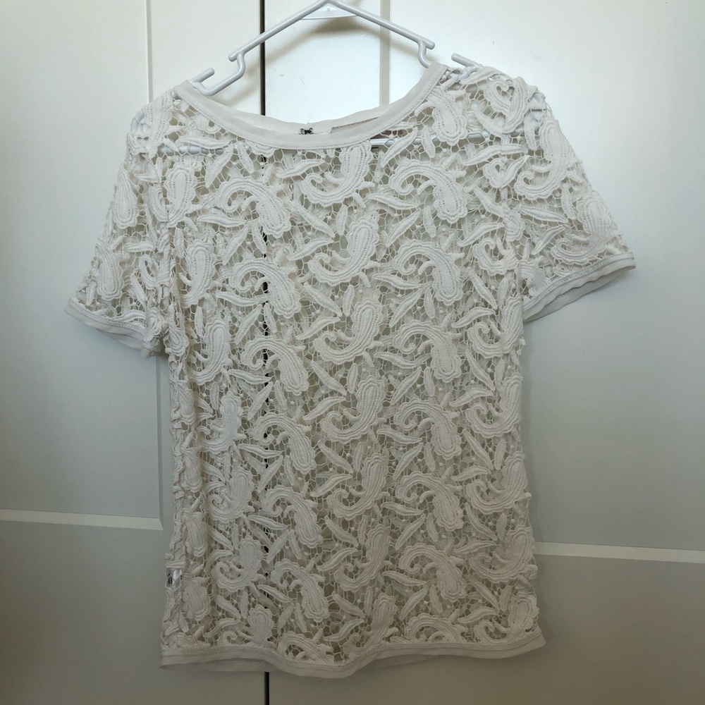 Loft White Lace Shirt